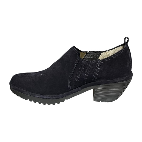 Fly London Wate Suede Low Ankle Slip-on Booties Women’s Size 38 US 7 - 7.5 Black - Picture 5 of 10